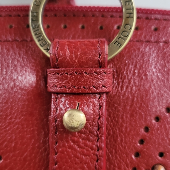 Kenneth Cole New York Red Stud-Detail Leather Shoulder Bag - Picture 10 of 10